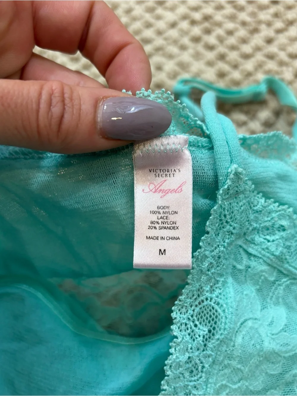 Victoria’s Secret Angels‎ Turquoise Lace Camisole and Matching Panties Size S/M_11